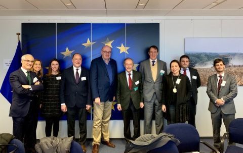 Reuni&oacute;n de la delegaci&oacute;n de la FEV con el Comisario europeo de Agricultura, Phil Hogan.