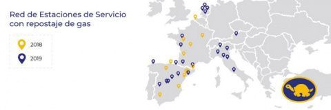 Red de estaciones de servicio con repostaje de gas Red Tortuga.