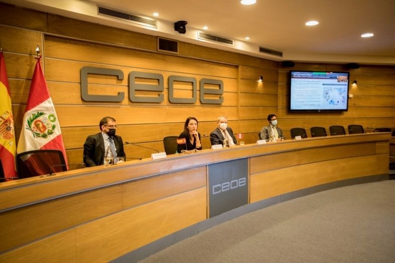 Participantes en el Encuentro en CEOE sobre las oportunidades de negocio e inversi&oacute;n en Per&uacute;.
