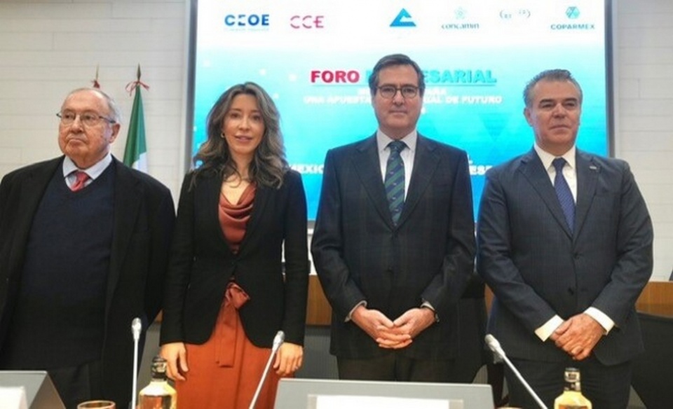 Jos&eacute; Luis Bonet, Xiana M&eacute;ndez, Antonio Garamendi y Francisco Cervantes en la inauguraci&oacute;n del Encuentro Empresarial.
