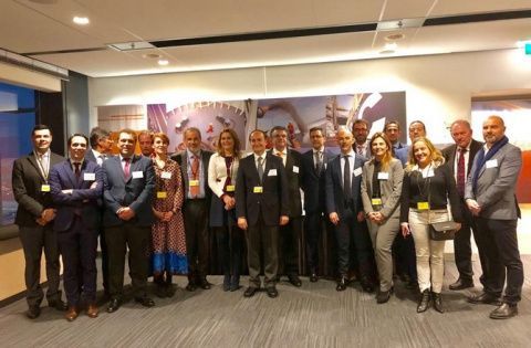 La delegaci&oacute;n empresarial del Puerto de Algeciras que ha participado en el seminario.