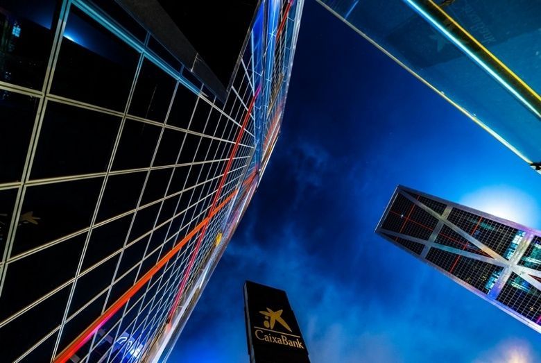 Edificio corporativo de CaixaBank en Madrid.