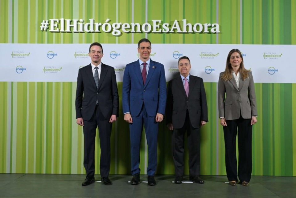 El presidente de Gobierno, Pedro S&aacute;nchez, inaugurando el tercer d&iacute;a del Hidr&oacute;geno Verde de Enag&aacute;s.