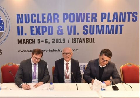 El equipo directivo de la Joint Venture con Yavuz Cabbar, vicepresidente de la C&aacute;mara de Comercio de Ankara, sede del cl&uacute;ster nuclear turco.