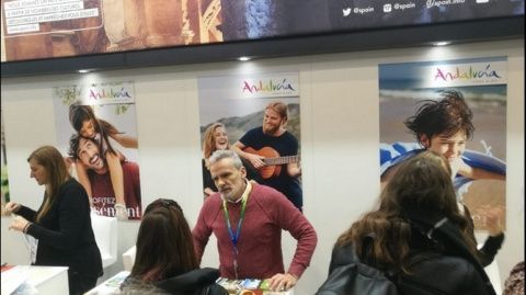 El espacio que ocupa Turismo Andaluz, bajo el stand de Turespa&ntilde;a.