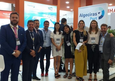 La delegaci&oacute;n algecire&ntilde;a en la Feria Intermodal South Am&eacute;rica.