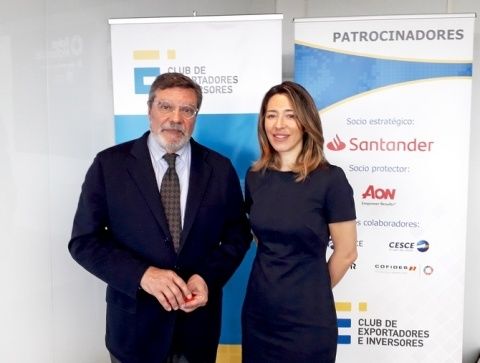 Antonio Bonet, presidente del Club de Exportadores e Inversores y Xiana M&eacute;ndez, Secretaria de Estado de Comercio.