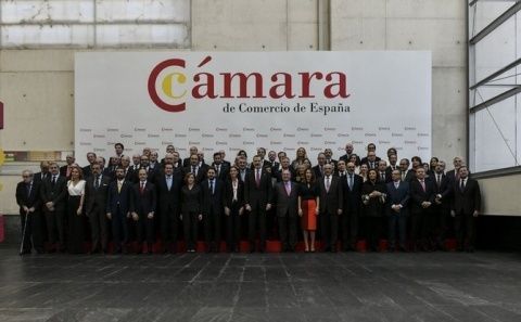 Su Majestad, el Rey en la C&aacute;mara de Comercio de Espa&ntilde;a (Imagen de archivo).