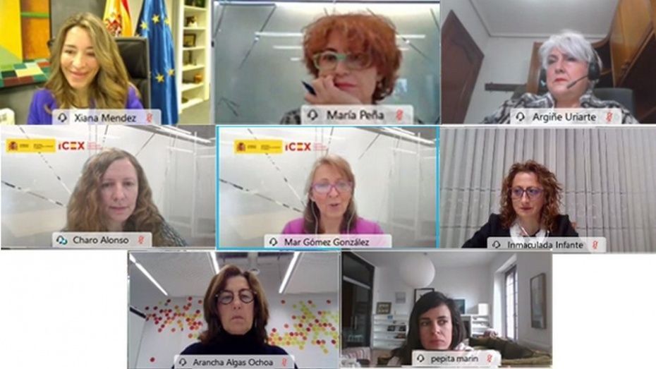 Jornada virtual &ldquo;El papel internacional de la mujer&rdquo;, inaugurada por la secretaria de Estado de Comercio, Xiana M&eacute;ndez, y con la participaci&oacute;n de la consejera delegada de ICEX, Mar&iacute;a Pe&ntilde;a.