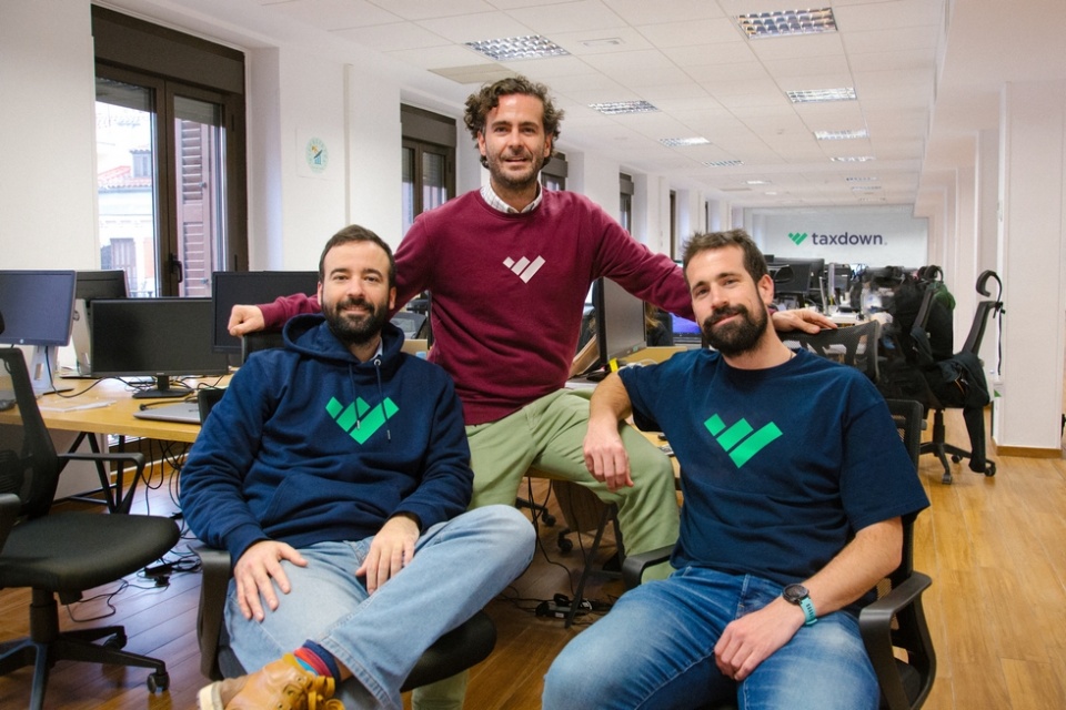 Joaqu&iacute;n Fern&aacute;ndez, &Aacute;lvaro Falcones y Enrique Garc&iacute;a, Fundadores TaxDown