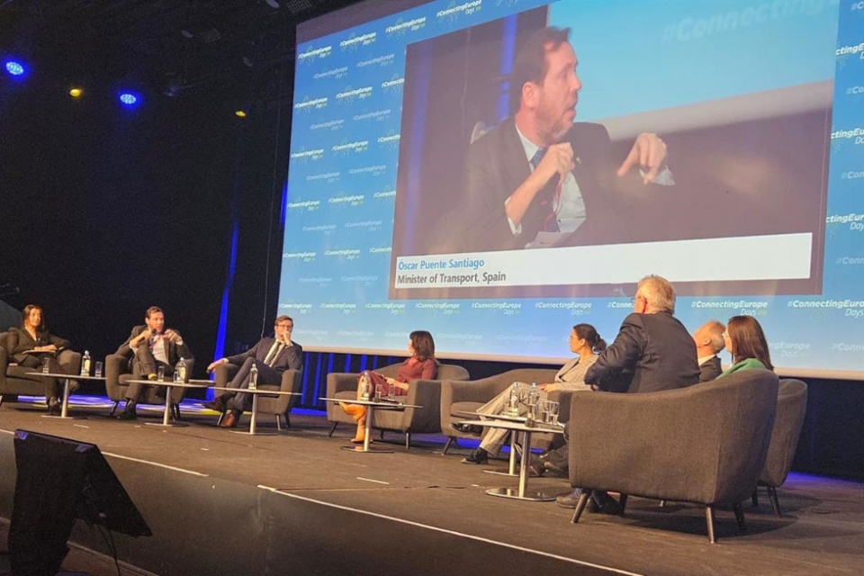 El ministro de Transportes y Movilidad Sostenible, &Oacute;scar Puente, en el evento "Connecting Europe Days".