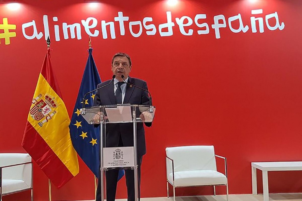 El ministro de Agricultura, Pesca y Alimentaci&oacute;n, Luis Planas, durante su intervenci&oacute;n en la inauguraci&oacute;n de la 38&ordf; edici&oacute;n del Sal&oacute;n Gourmets.