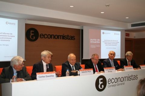 De izda. a dcha: Carles Gas&ograve;liba, Valent&iacute;n Pich, Carlos Mart&iacute;nez Mongay, Jos&eacute; Luis Bonet, Antonio Pedraza y Jos&eacute; Mar&iacute;a Casado.