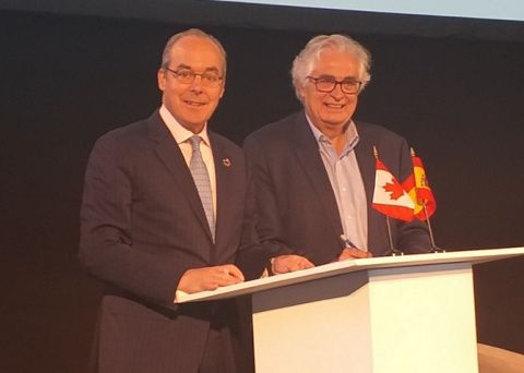 El director ejecutivo de FinDev Canad&aacute;, Paul Lamontagne, y el presidente de COFIDES, Jos&eacute; Luis Curbelo.