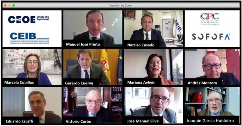 Participantes en la tercera reuni&oacute;n del Consejo Empresarial Chile-Espa&ntilde;a.