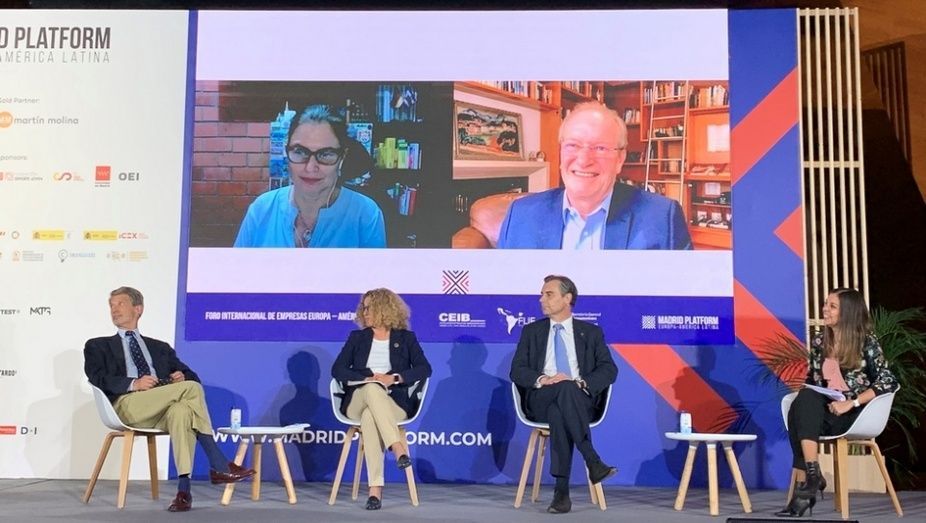 Participantes en el panel de inversiones para el crecimiento, la inclusi&oacute;n social y el desarrollo sostenible de la UE y Am&eacute;rica Latina, en el marco de Madrid Platform.