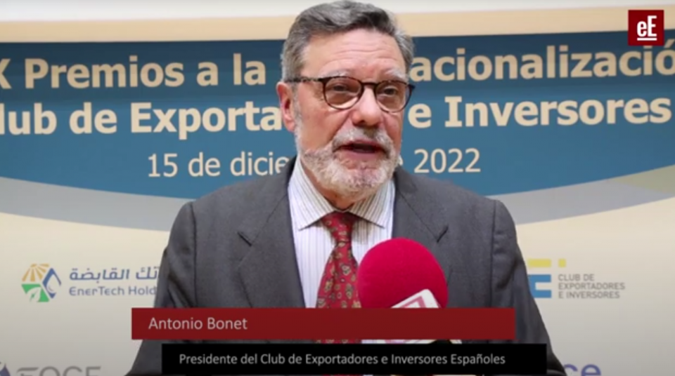 Antonio Bonet, presidente del Club de Exportadores e Inversores Espa&ntilde;oles.
