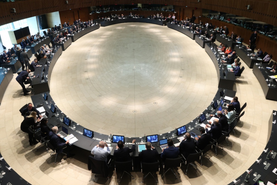 El Consejo de Ministros de Agricultura de la UE, reunidos en Luxemburgo.