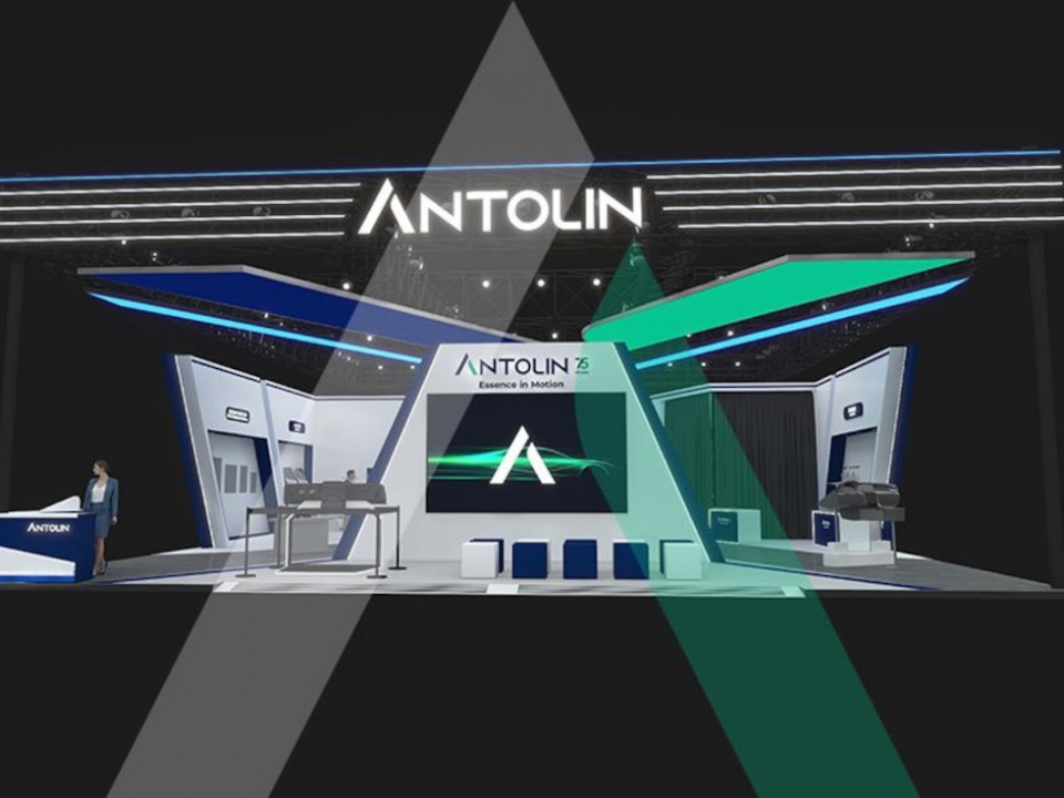 Imagen del booth en el que Antolin recibir&aacute; a sus grupos de inter&eacute;s y presentar&aacute; sus productos en el Autoshow de Shanghai.