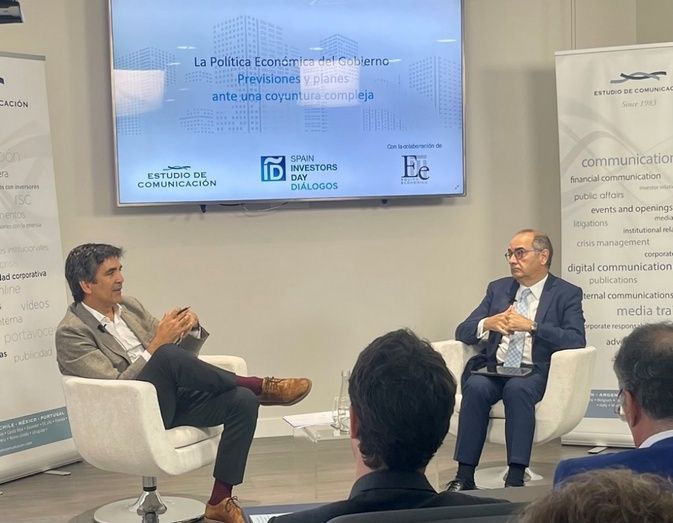 Gonzalo Garc&iacute;a Andr&eacute;s SE de Econom&iacute;a y Apoyo a la Empresa y Benito Berceruelo, Presidente del Spain Investors Day y CEO de Estudio de Comunicaci&oacute;n.