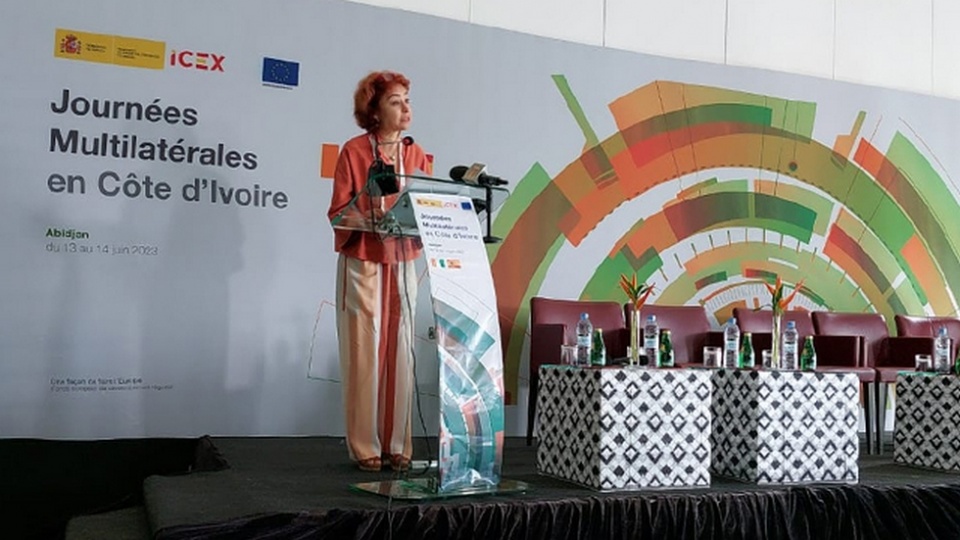 La consejera delegada de ICEX, Mar&iacute;a Pe&ntilde;a, inaugura las Jornadas de Partenariado Multilateral en Costa de Marfil.