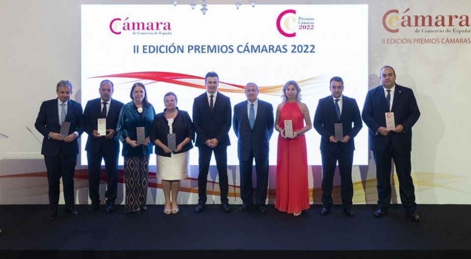 Los premiados junto con el ministro de Industria y el presidente de C&aacute;mara Espa&ntilde;a.