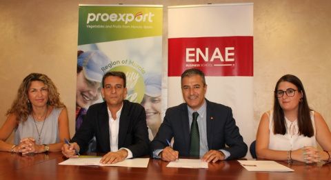 Olga Sabater (ENAE Alumni), Miguel L&oacute;pez (director de ENAE), Fernando P. G&oacute;mez (director de Proexport) y Natalia L&oacute;pez (RSC Proexport).  Los audios pertenecen a Miguel L&oacute;pez y Fernando G&oacute;mez.