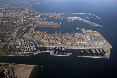 Vista general del Puerto de Valencia.