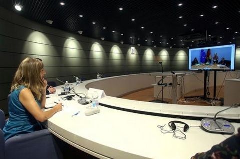 Yolanda Díaz durante la reunión. Yolanda Díaz durante la reunión.