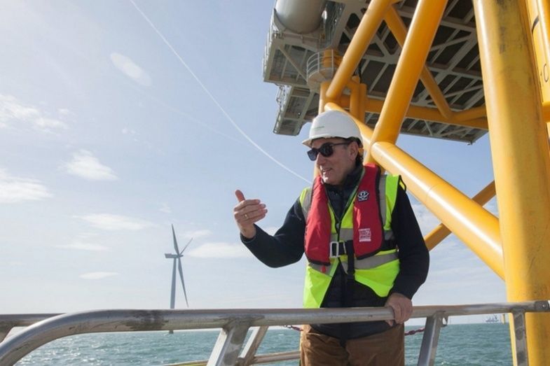 El presidente de Iberdrola, Ignacio Gal&aacute;n, en uno de los parques e&oacute;licos de la compa&ntilde;&iacute;a.