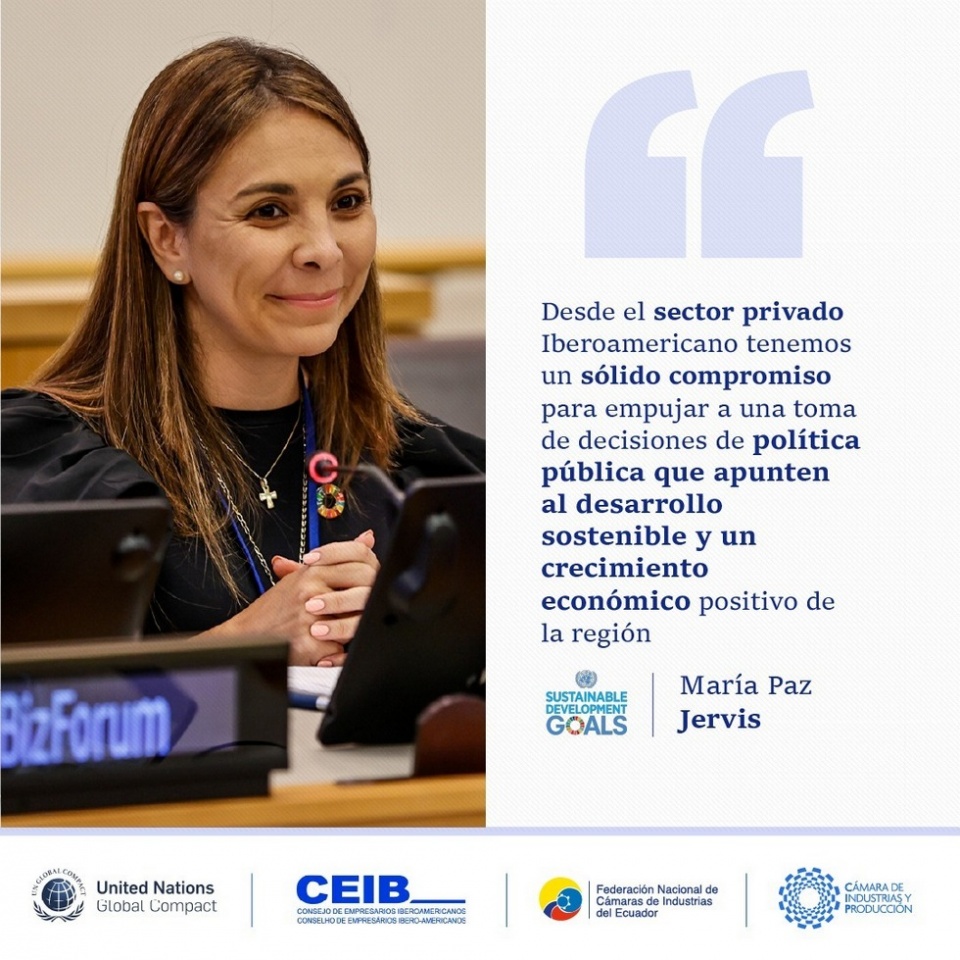 La presidenta pro tempore de CEIB, Mar&iacute;a Paz Jervis, intervino en el Sustainable Development Word (SDG) Global Business Forum.