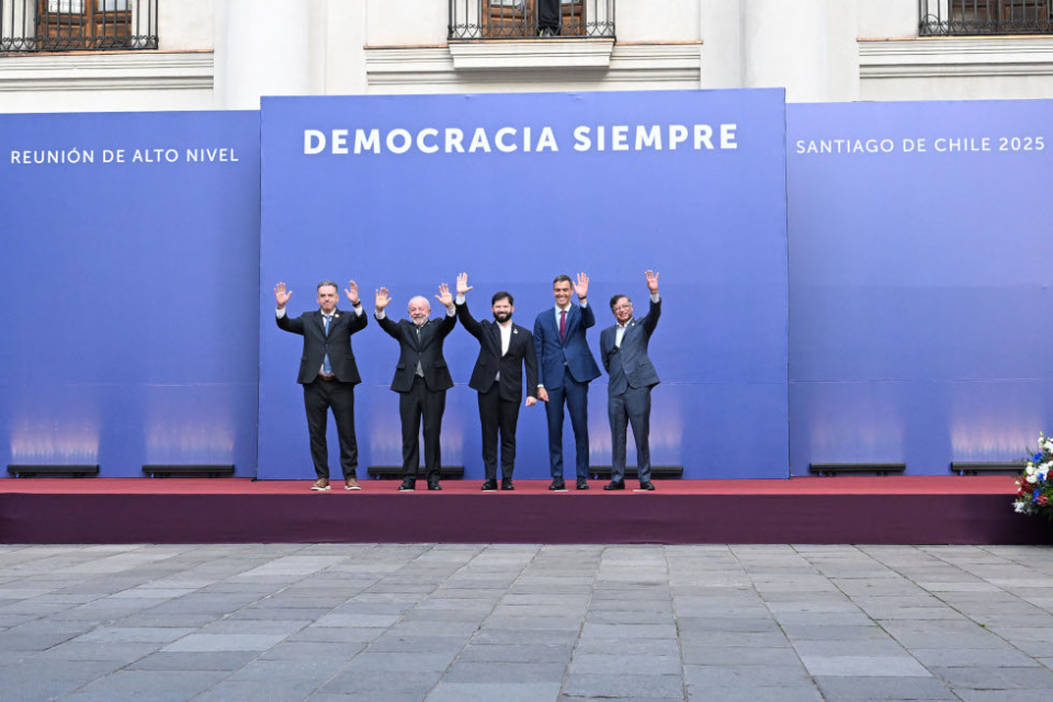 Los presidentes de Uruguay, Brasil, Chile, España y Colombia. | Pool Moncloa/Borja Puig de la Bellacasa. Santiago de Chile. Los presidentes de Uruguay, Brasil, Chile, España y Colombia. | Pool Moncloa/Borja Puig de la Bellacasa. Santiago de Chile.