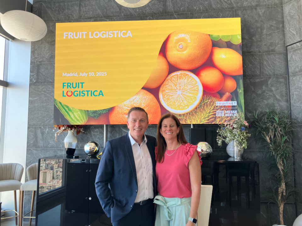 Alexander Stein, director de FRUIT LOGISTICA y Silvia de Juanes, directora de comunicaci&oacute;n de FRUIT LOGISTICA para Espa&ntilde;a y Latinoam&eacute;rica.