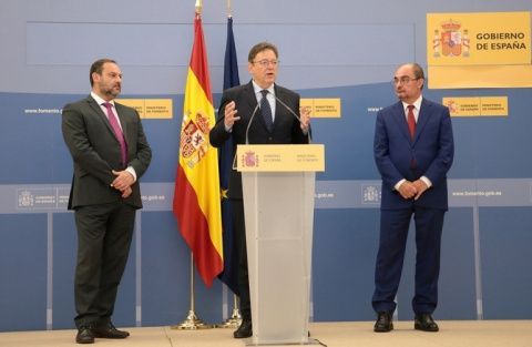 Ximo Puig, Jos&eacute; Luis &Aacute;balos y Javier Lamb&aacute;n.
