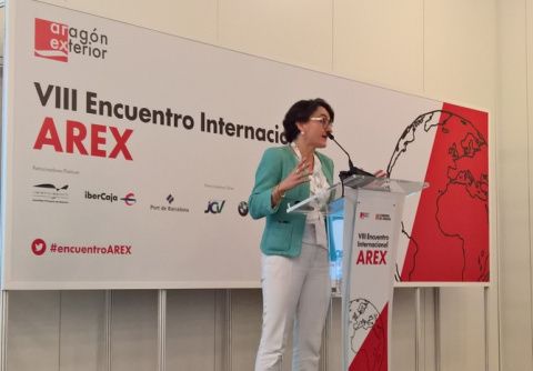 Mar Chao durante su intervención en AREX Zaragoza. Mar Chao durante su intervención en AREX Zaragoza.