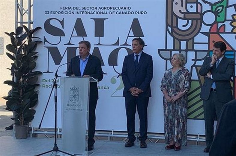 El ministro Luis Planas durante su intervenci&oacute;n en en el acto de inauguraci&oacute;n del Salamaq22