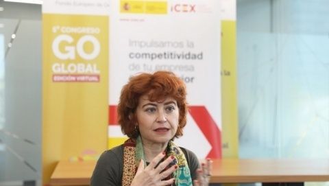 Mar&iacute;a Pe&ntilde;a durante la inauguraci&oacute;n de Go Global 2020.