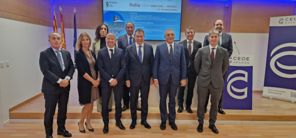 Jornada organizada por CEOE Arag&oacute;n, la Embajada de Italia en Espa&ntilde;a y el Gobierno de Arag&oacute;n.