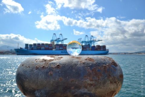 Megaship Marit Maersk. Foto Evaristo Bl&aacute;zquez