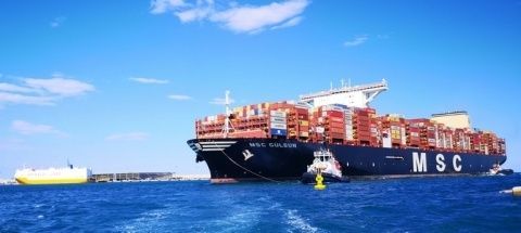 MSC Gulsun entrando en el Puerto de Valencia.