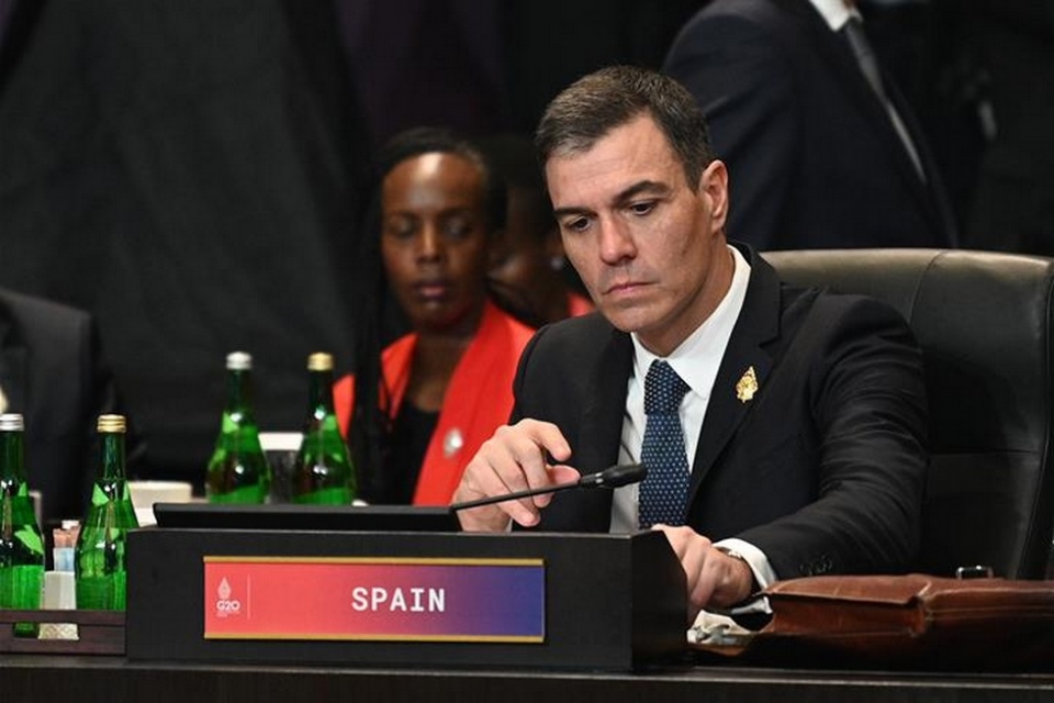 El presidente del Gobierno, Pedro S&aacute;nchez, participa en la sesi&oacute;n inaugural de la Cumbre del G20 Pool Moncloa/Borja Puig de la Bellacasa y Pool G20