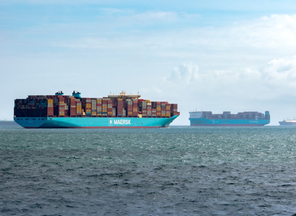 Megaships Merete Maersk en la bocana del Puerto de Algeciras. Megaships Merete Maersk en la bocana del Puerto de Algeciras.