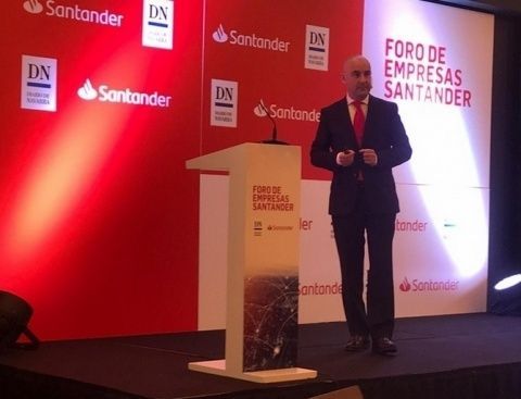 Pablo de la Torre, director comercial de Negocio Internacional de  Banco Santander Espa&ntilde;a. (Foro de Empresas en Pamplona)