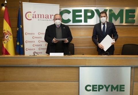 En la firma del acuerdo han participado el presidente de la C&aacute;mara de Comercio de Espa&ntilde;a, Jos&eacute; Luis Bonet, y el presidente de CEPYME, Gerardo Cuerva.